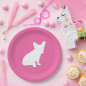 Frans Bulldog Baby shower Frenchie Pink Papieren Bordje (Feest)
