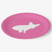Frans Bulldog Baby shower Frenchie Pink Papieren Bordje (Gekanteld)