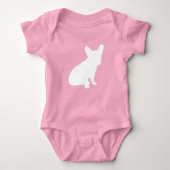 Frans Bulldog Baby shower Frenchie Pink Romper (Voorkant)