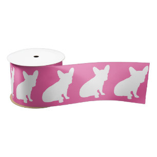Frans Bulldog Baby shower Frenchie Pink Satijnen Lint
