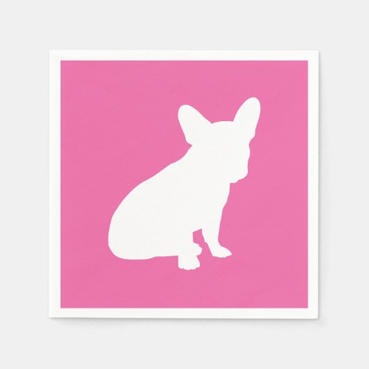 Frans Bulldog Baby shower Frenchie Pink Servet (Voorkant)