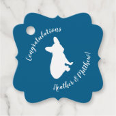 Frans Bulldog Baby shower Frenchy Frenchie Blue Bedankjes Labels (Voorkant)
