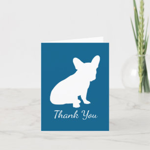 Frans Bulldog Baby shower Frenchy Frenchie Blue Bedankkaart