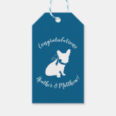 Frans Bulldog Baby shower Frenchy Frenchie Blue Cadeaulabel (Voorkant)