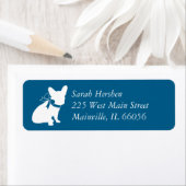 Frans Bulldog Baby shower Frenchy Frenchie Blue Etiket (Insitu)