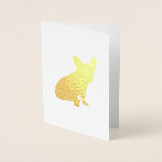 Frans Bulldog Baby shower Frenchy Frenchie Blue Folie Kaarten (Voorkant)