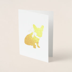 Frans Bulldog Baby shower Frenchy Frenchie Blue Folie Kaarten