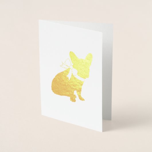 Frans Bulldog Baby shower Frenchy Frenchie Blue Folie Kaarten (Voorkant)