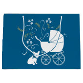 Frans Bulldog Baby shower Frenchy Frenchie Blue Groot Cadeauzakje (Voorkant)