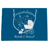 Frans Bulldog Baby shower Frenchy Frenchie Blue Groot Cadeauzakje (Voorkant)