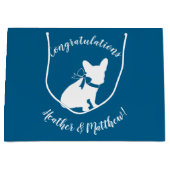 Frans Bulldog Baby shower Frenchy Frenchie Blue Groot Cadeauzakje (Voorkant)