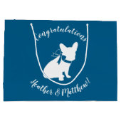 Frans Bulldog Baby shower Frenchy Frenchie Blue Groot Cadeauzakje (Achterkant)