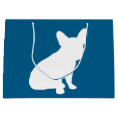 Frans Bulldog Baby shower Frenchy Frenchie Blue Groot Cadeauzakje (Voorkant)