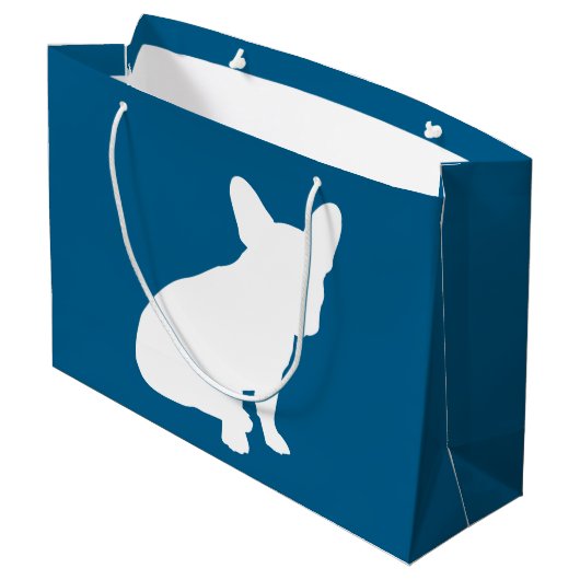 Frans Bulldog Baby shower Frenchy Frenchie Blue Groot Cadeauzakje (Achterkant Gekanteld)