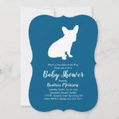 Frans Bulldog Baby shower Frenchy Frenchie Blue Kaart (Voorkant)
