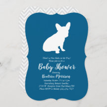 Frans Bulldog Baby shower Frenchy Frenchie Blue