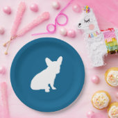 Frans Bulldog Baby shower Frenchy Frenchie Blue Papieren Bordje (Feest)