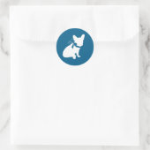 Frans Bulldog Baby shower Frenchy Frenchie Blue Ronde Sticker (Tas)