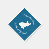 Frans Bulldog Baby shower Frenchy Frenchie Blue Servet (Hoek)