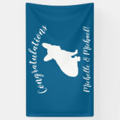 Frans Bulldog Baby shower Frenchy Frenchie Blue Spandoek (Verticaal)