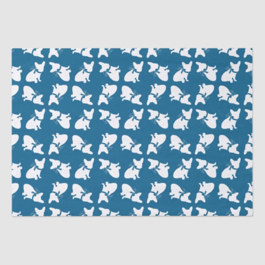 Frans Bulldog Baby shower Frenchy Frenchie Blue Tissuepapier (Voorkant)