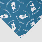 Frans Bulldog Baby shower Frenchy Frenchie Blue Tissuepapier (Detail)