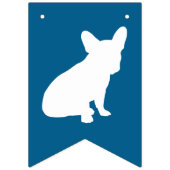 Frans Bulldog Baby shower Frenchy Frenchie Blue Vlaggetjes (Eerste vlag)