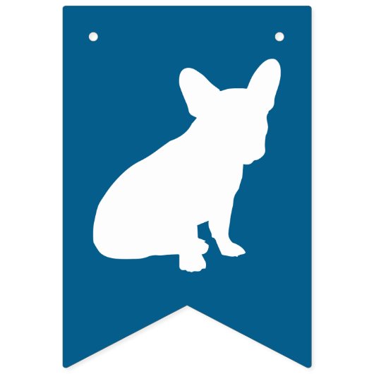 Frans Bulldog Baby shower Frenchy Frenchie Blue Vlaggetjes (Eerste vlag)