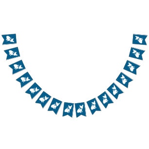 Frans Bulldog Baby shower Frenchy Frenchie Blue Vlaggetjes