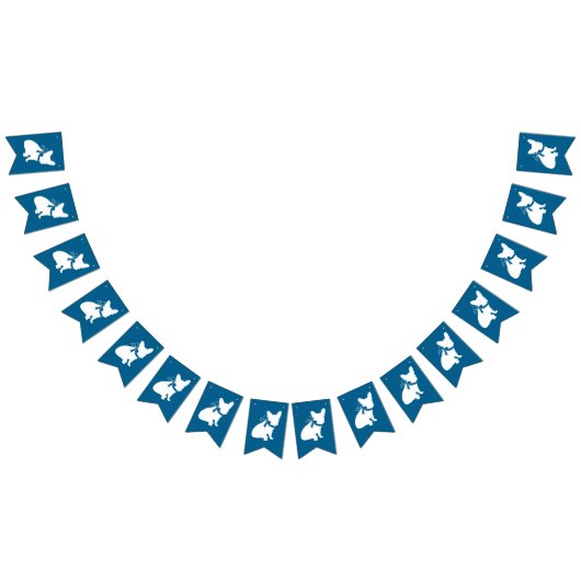 Frans Bulldog Baby shower Frenchy Frenchie Blue Vlaggetjes (Alle)