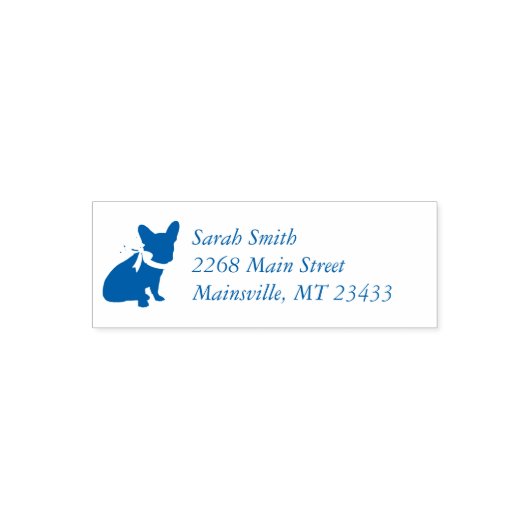 Frans Bulldog Baby shower Frenchy Frenchie Blue Zelfinktende Stempel (Design)