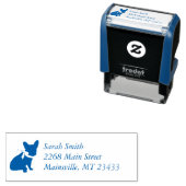 Frans Bulldog Baby shower Frenchy Frenchie Blue Zelfinktende Stempel (In situ)