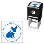 Frans Bulldog Baby shower Frenchy Frenchie Blue Zelfinktende Stempel (In situ)