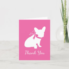 Frans Bulldog Baby shower Frenchy Frenchie Pink Bedankkaart