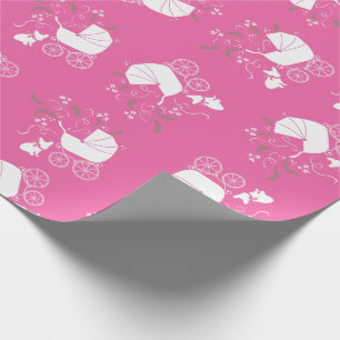 Frans Bulldog Baby shower Frenchy Frenchie Pink Cadeaupapier