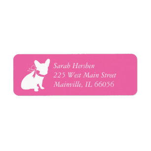 Frans Bulldog Baby shower Frenchy Frenchie Pink Etiket