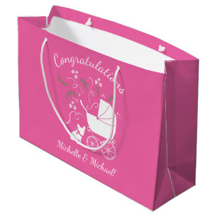 Frans Bulldog Baby shower Frenchy Frenchie Pink Groot Cadeauzakje