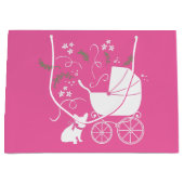 Frans Bulldog Baby shower Frenchy Frenchie Pink Groot Cadeauzakje (Voorkant)