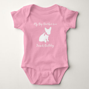 Frans Bulldog Baby shower Frenchy Frenchie Pink Romper