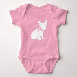 Frans Bulldog Baby shower Frenchy Frenchie Pink Romper