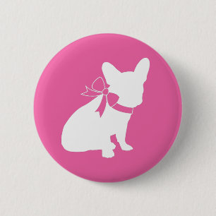 Frans Bulldog Baby shower Frenchy Frenchie Pink Ronde Button 5,7 Cm