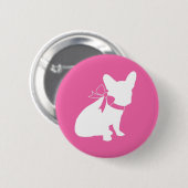 Frans Bulldog Baby shower Frenchy Frenchie Pink Ronde Button 5,7 Cm (Voorkant /achterkant)