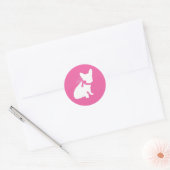 Frans Bulldog Baby shower Frenchy Frenchie Pink Ronde Sticker (Envelop)