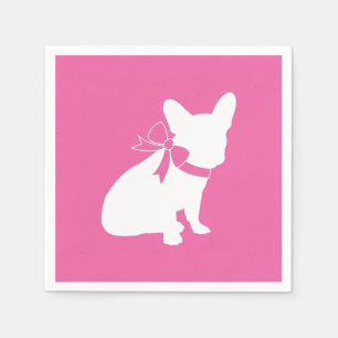 Frans Bulldog Baby shower Frenchy Frenchie Pink Servet