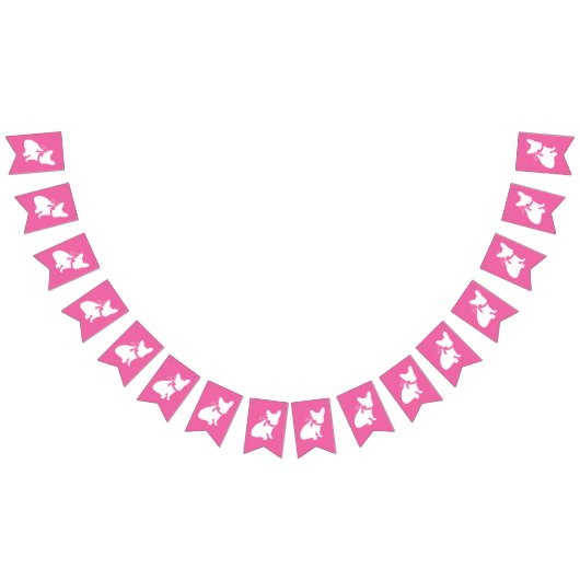 Frans Bulldog Baby shower Frenchy Frenchie Pink Vlaggetjes (Alle)