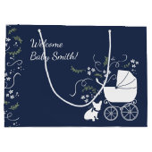 Frans Bulldog Baby shower Gift Bag Groot Cadeauzakje (Achterkant)