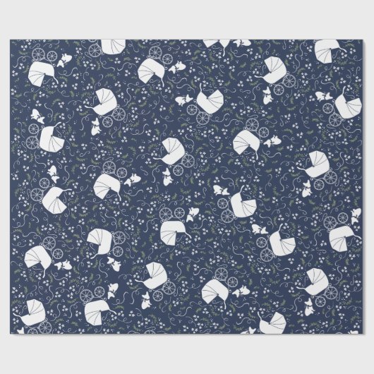 Frans Bulldog Baby shower inpakpapier (Vlak)