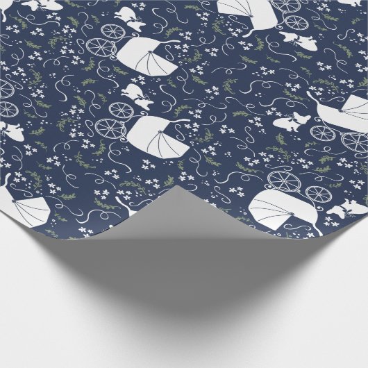 Frans Bulldog Baby shower inpakpapier (Hoek)