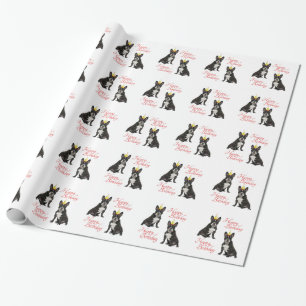 Frans Bulldog Birthday Wrapping Paper Cadeaupapier