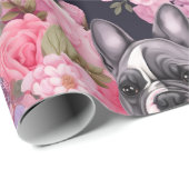 Frans Bulldog bloemenvlinder inpakpapier (Rol Hoek)